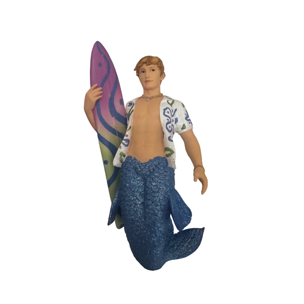 RARE December Diamonds Surfer Dude Merman Ornament Christmas new in box!